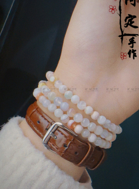 多巴胺色玛瑙手串女款简约百搭