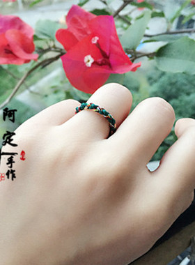 内在美同款戒指红绳男女情侣