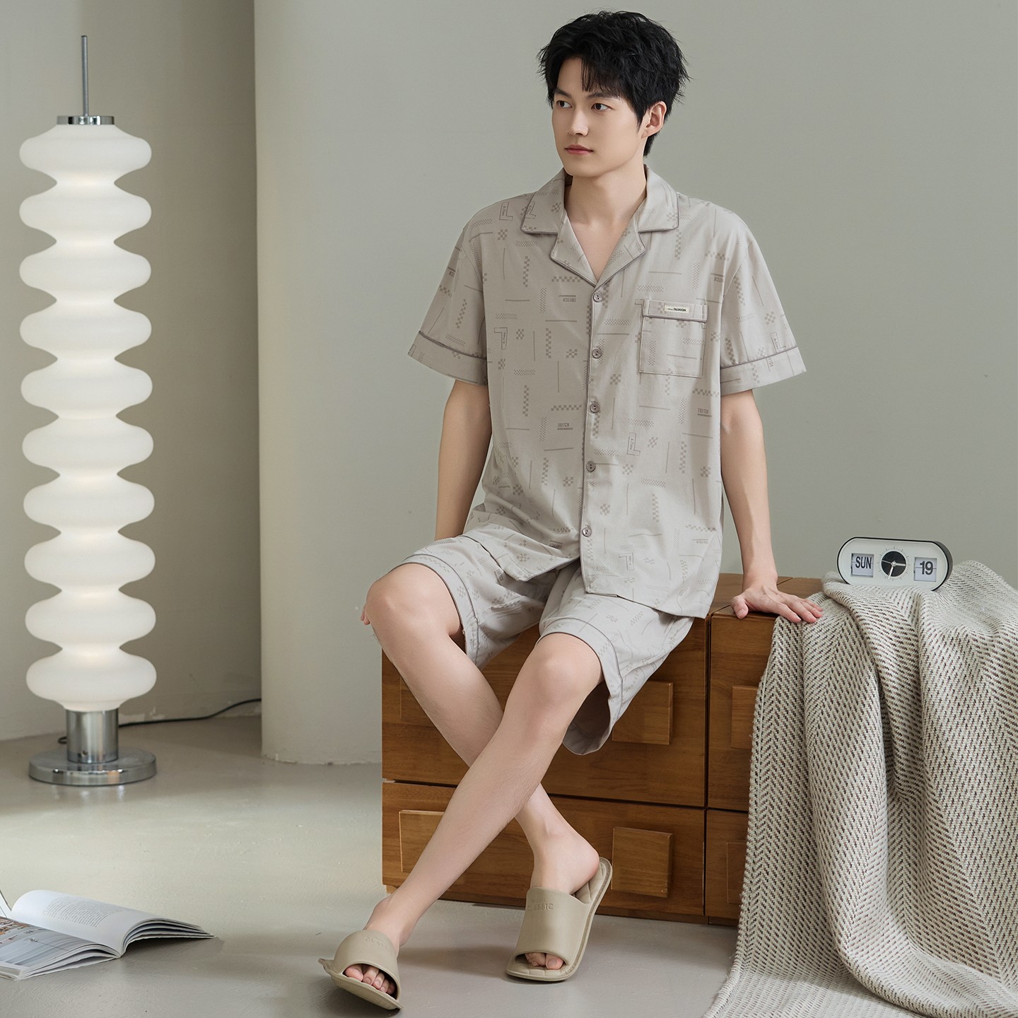 男士睡衣夏季7A抗菌超爽棉短袖短裤薄款家居服休闲开衫大码套装,淘宝优惠券,粉丝福利购,淘宝优惠卷