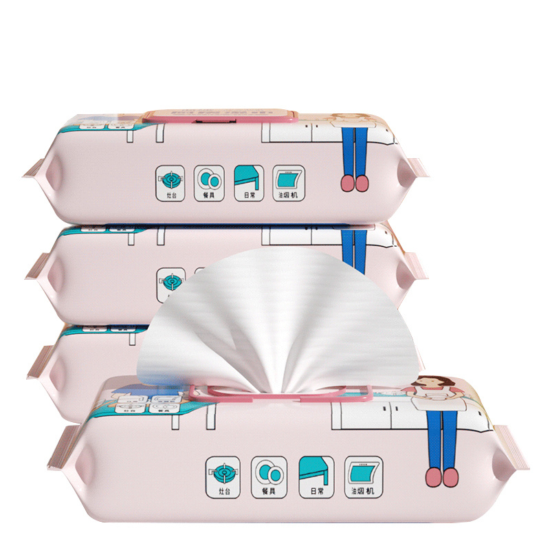 3大包蓝漂厨房湿巾强力去油去污家用清洁湿纸巾加厚加大擦油干净 - 图3