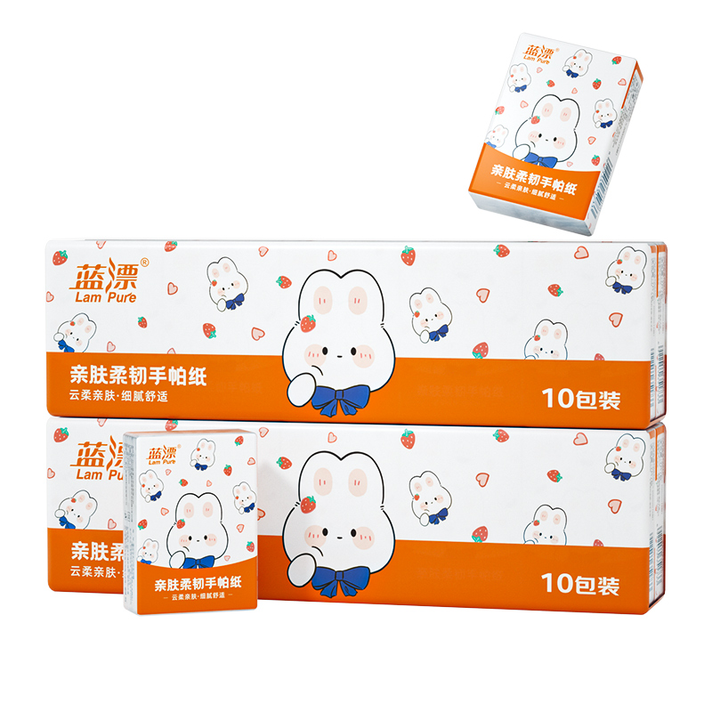 蓝漂随身装手帕纸7片/包擦手户外面巾纸随身装大尺寸方巾餐巾纸巾