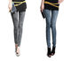Korean style hip lifting slim-fitting trousers snowflake imitation denim