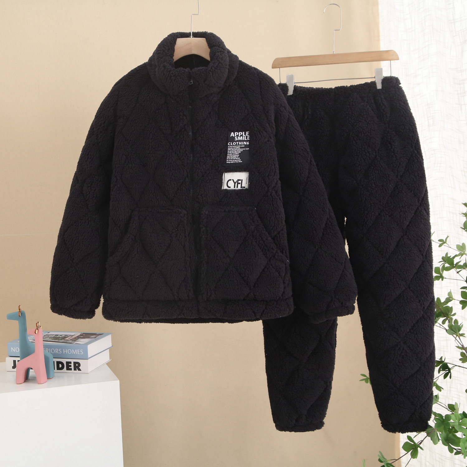 冬季三层夹棉加绒加厚珊瑚绒睡衣男士加绒法兰绒家居服套装可外穿,淘宝优惠券,粉丝福利购,淘宝优惠卷