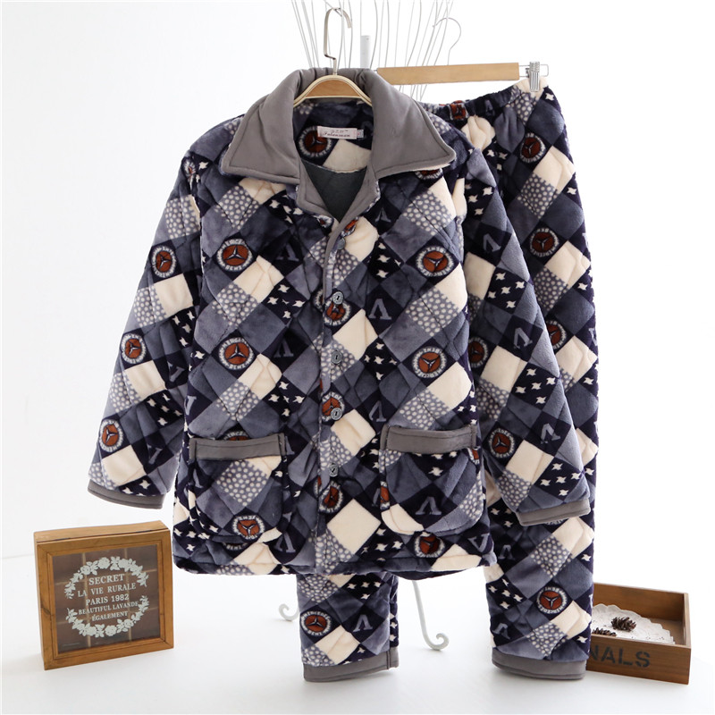 特价清仓冬季三层加厚珊瑚绒夹棉睡衣男士加绒法兰绒家居服套装,淘宝优惠券,粉丝福利购,淘宝优惠卷