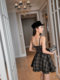 Sun Yuer plaid strap tube top dress female 2021 spring and summer new A-line French retro literary temperament
