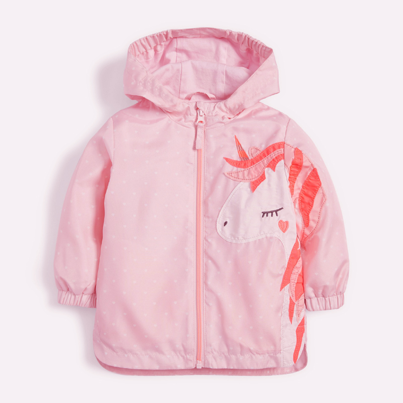 女童外套洋气薄夹克春装儿童防风服3-6岁宝宝兔子连帽拉链衫2风衣 - 图0