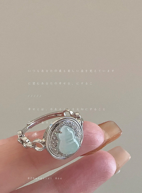 新中式仿翡翠葫芦戒指女轻奢复古优雅时尚个性气质百搭指环戒子