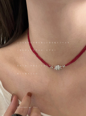细闪水晶双层磁吸项链女轻奢复古个性精致优雅时尚百搭颈链锁骨链