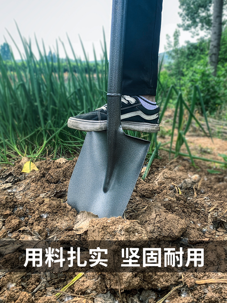 铁锹农用小铁铲子户外挖土推雪铲园艺种花工具家用铁锨种菜神器 - 图3