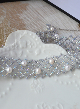 珍珠项链女多层宽颈链