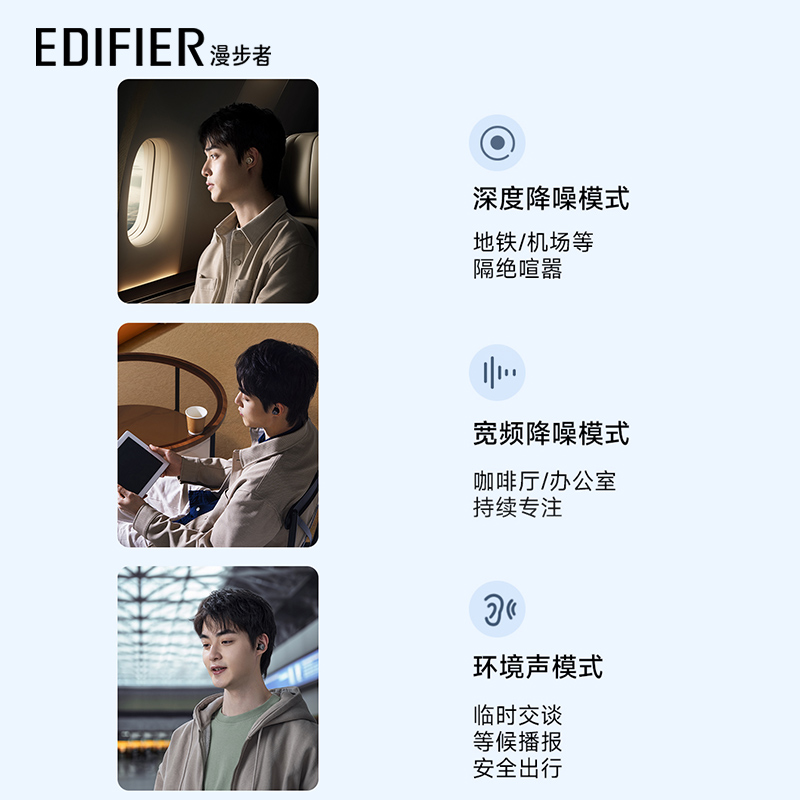 EDIFIER/漫步者TWS5 PRO真无线蓝牙耳机主动降噪运动适用华为苹果 - 图3