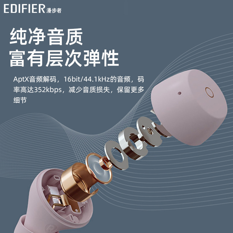 edifier /漫步者minibuds无心耳机 漫步者蓝牙耳机