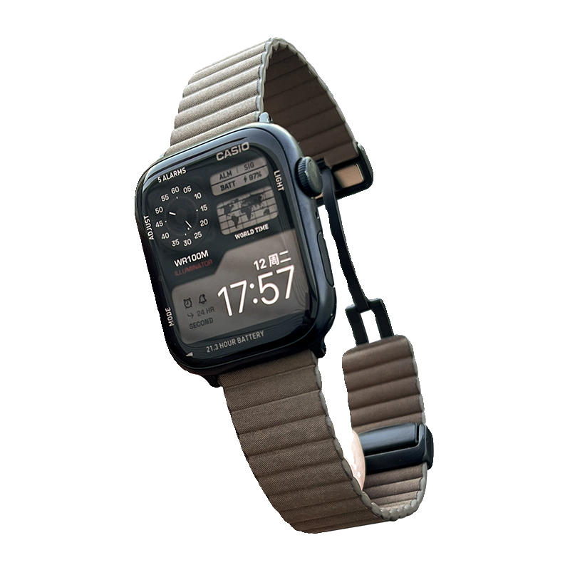 适用苹果手表ultra2褶皱纹applewatch表带s8磁吸折叠s9男s7iwatch - 图3