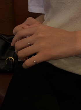 爱记简约珍珠关节戒指组合