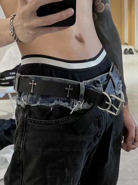 CGYYDS自主Un 02AW魔女期十字架皮带复古潮流腰带稀有小众经典百