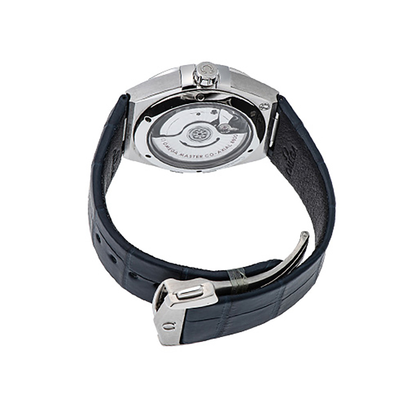 欧米茄星座系列皮带黑盘简约男表 方耀天成海外瑞士腕表