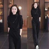 TOUCH MISS LIGHT EXTRAVAGANT HIGH-END 2023 AUTUMN WINTER NEW SPORTS SUIT WOMEN TRENDY PLUS SUEDE CASUAL WEAR TWO SETS