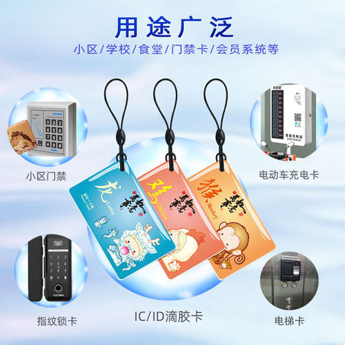 IC滴胶卡定做ID门禁卡会员卡cuid滴胶卡定制小区物业卡复旦M1智能感应卡可写卡印刷卡电动车电桩充电卡校园卡 - 图1