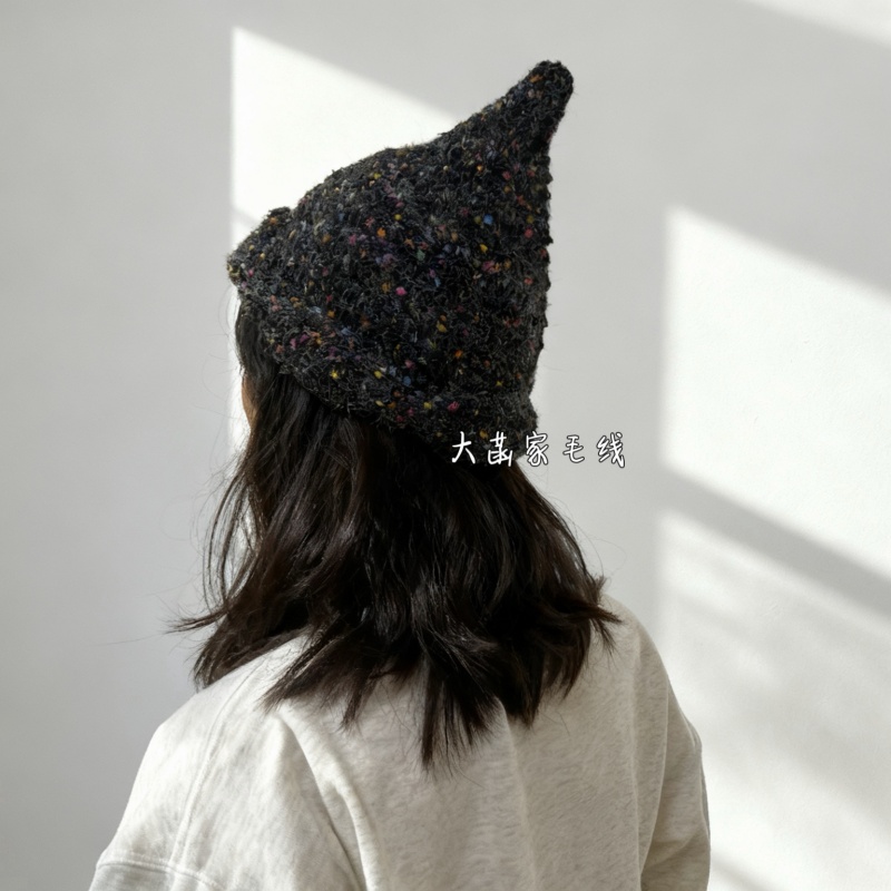 钩针编织帽子 红书同款精灵帽尖尖奶嘴帽毛线DIY自制儿童成人礼物 - 图0