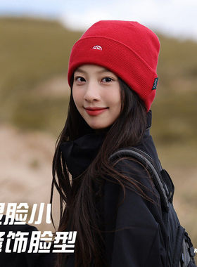 登山冷帽女士2026新款秋毛线针织帽大头围显脸小川西旅游包头帽子