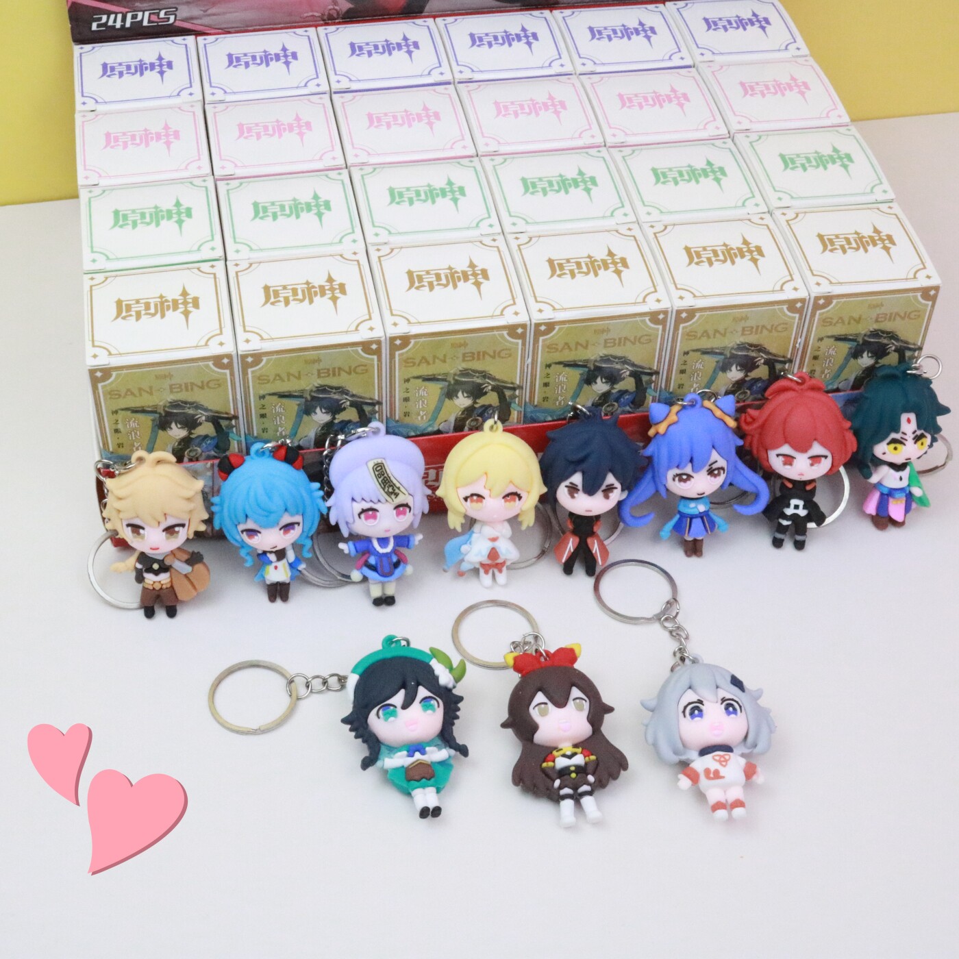 24入原神公仔盲盒网红男孩钥匙扣公仔儿童礼物小学生六一开学奖品
