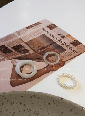 韩国创意树脂珍珠三件套装时尚