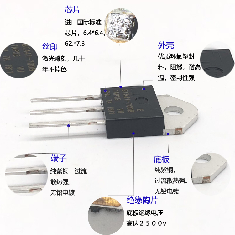 BTA41600B可控硅BTA41-600B/800B/1200BW大功率双向晶闸管大芯片 - 图1