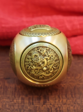 黄铜时来运转招财进宝牛转乾坤魔方礼品六面圆球型解压转转手把件
