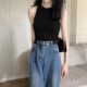 Plus size fat MM fashionable halterneck ice silk camisole ສໍາລັບແມ່ຍິງ