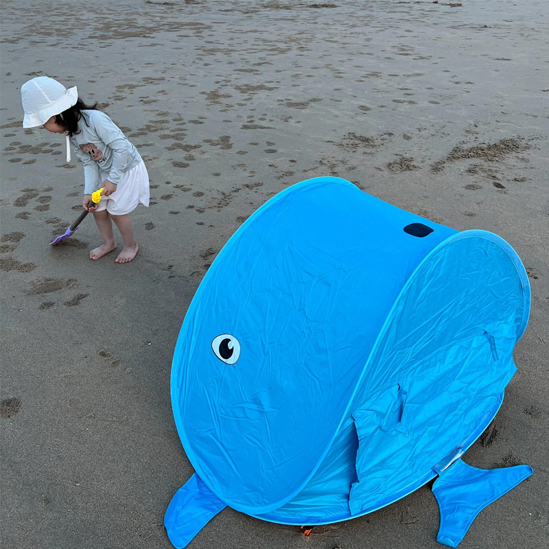 海边折叠帐篷儿童水池沙滩挖沙玩水帐篷单双人露营遮阳便携游戏屋 - 图2