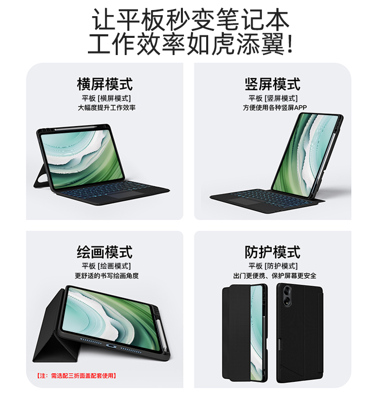 智思慧适用华为平板matepad11键盘保护套Air11.5一体磁吸拆分壳pro10.8/12.6/13.2荣耀9/v7/v8/magic蓝牙键盘-图1