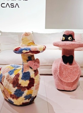 客厅落地装饰品大摆件高级感创意家居乔迁新居搬家礼物溜溜鸭凳子