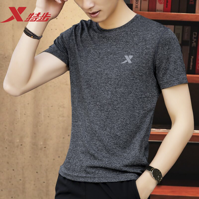 Special short sleeved T-shirt for men's quick drying thin summer round neck sportswear half sleeved T-shirt casual running men's top