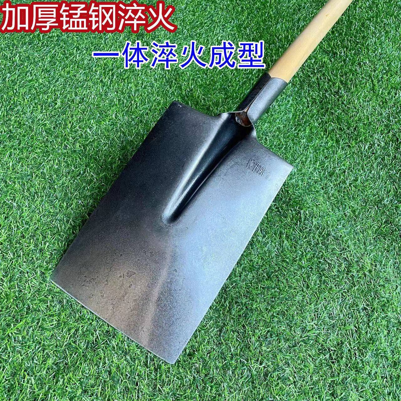 军印平头锹全钢淬火农用钢锹直锹挖树锰钢齐头长方锹平泥锹锨铲子_虎窝淘