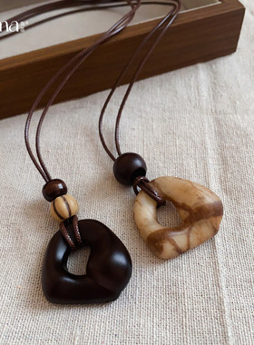 小众复古老钱风项链女