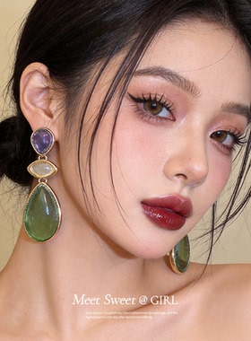 夏日树脂水滴吊坠耳钉耳环女