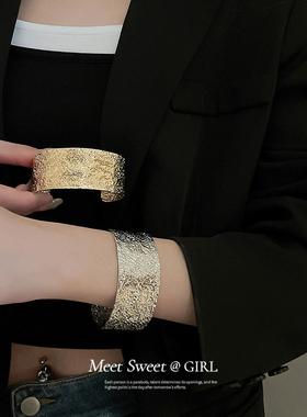 冷淡风夸张宽手镯开口手镯