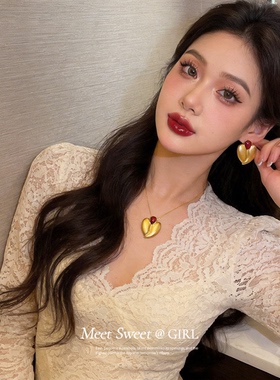 个性气质水滴心形项链女