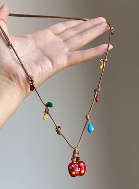 多巴胺甜美小苹果锁骨链女款