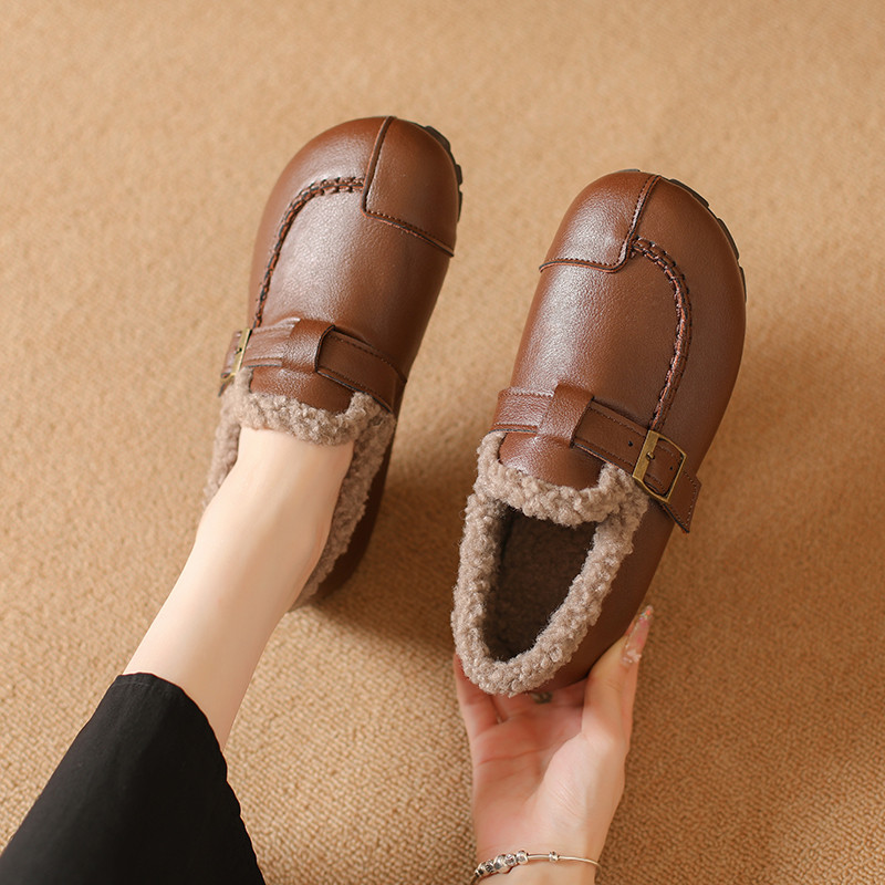 棉鞋女2025新款加绒保暖女鞋一脚蹬软底舒适妈妈鞋防水防滑乐福鞋,淘宝优惠券,粉丝福利购,淘宝优惠卷