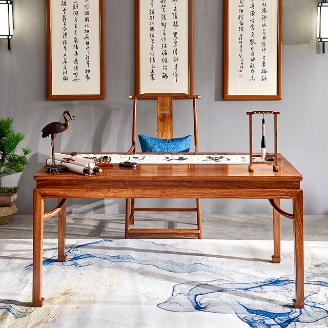 Mahogany Furniture Full Hedgehog Red Sandalwood Ming Style Study Multifunctional Calligraphy Table Rosewood Solid Wood Home
