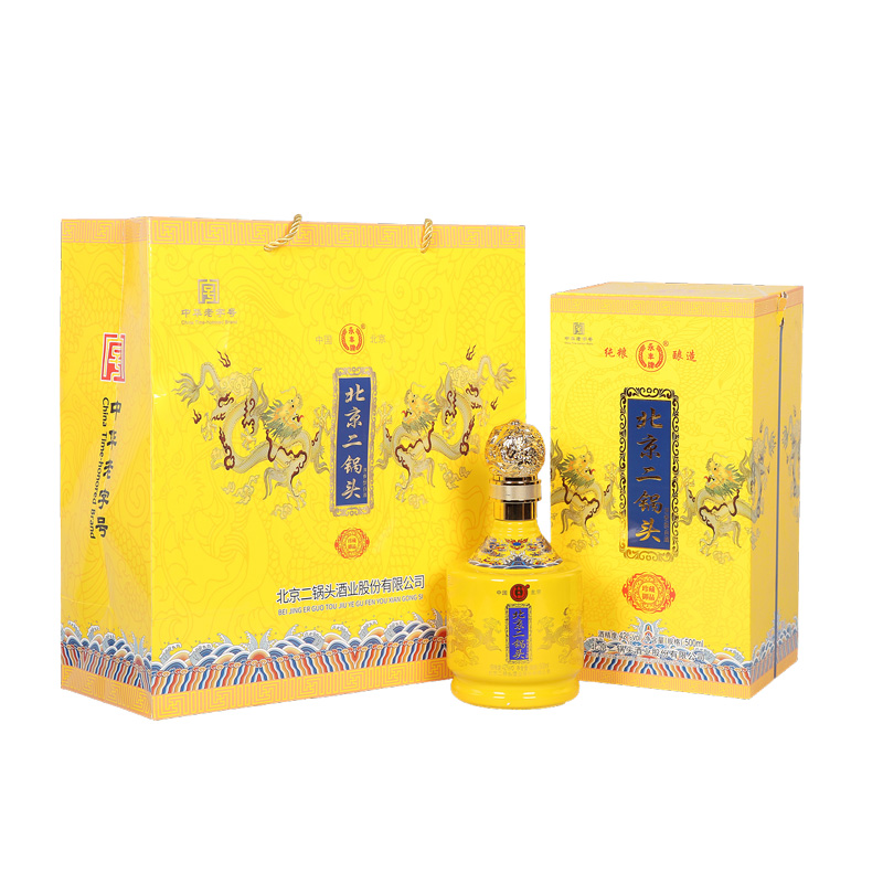 永丰牌北京二锅头 永丰黄龙 清香型白酒 42度500mL*6瓶整箱装