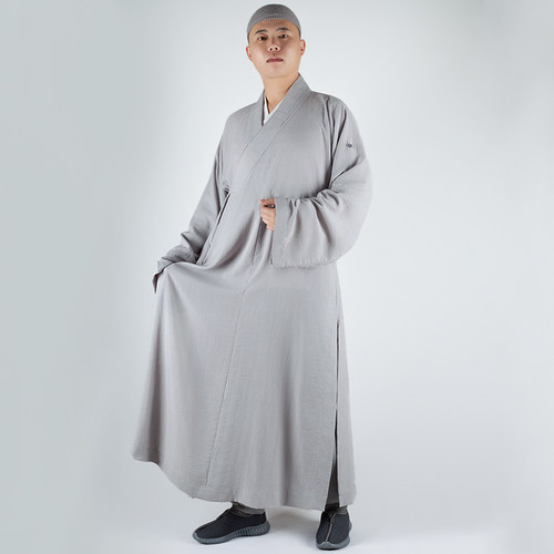 僧服夏季长褂薄款和尚服男出家人透气抗皱冰丝僧衣大褂女长衫僧袍 - 图3