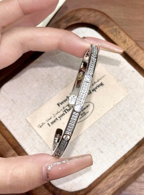 跨境热销精工轻奢质感满天星满钻手镯双排钻高级感时尚卡扣手饰