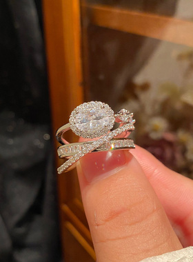 鸽子蛋多层圈圈戒指女