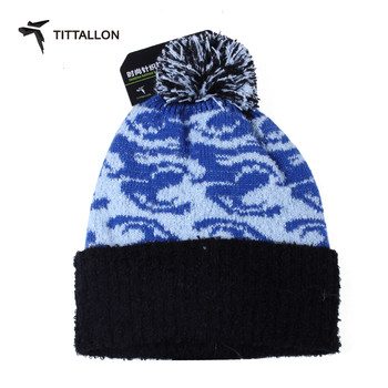 Tittallon body extension warm knitted hat gold thread outdoor ski travel hat