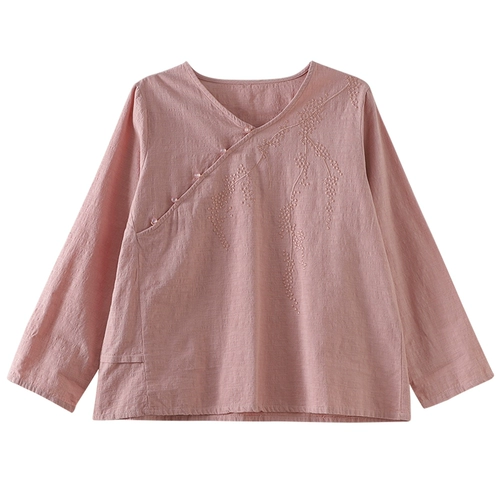 Ретро рубашка, футболка, утепленный лонгслив, V-образный вырез, осенняя