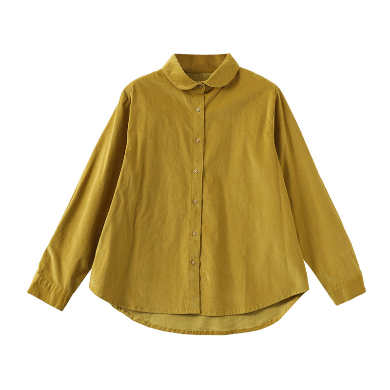 dza复古灯芯绒衬衫外穿百搭打底衫 dza衬衫