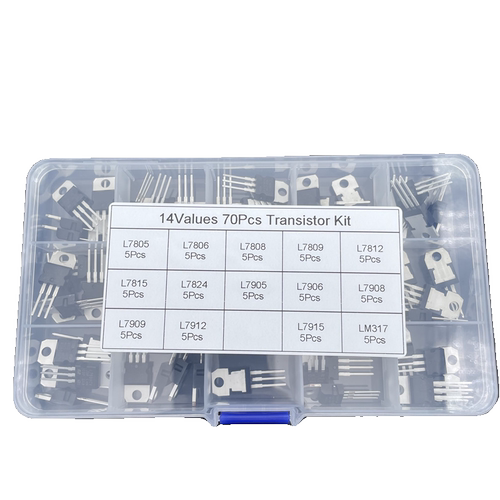 14种70PCS TO-220三端稳压管套装盒L7805/7812/7905/7912/LM317T - 图3
