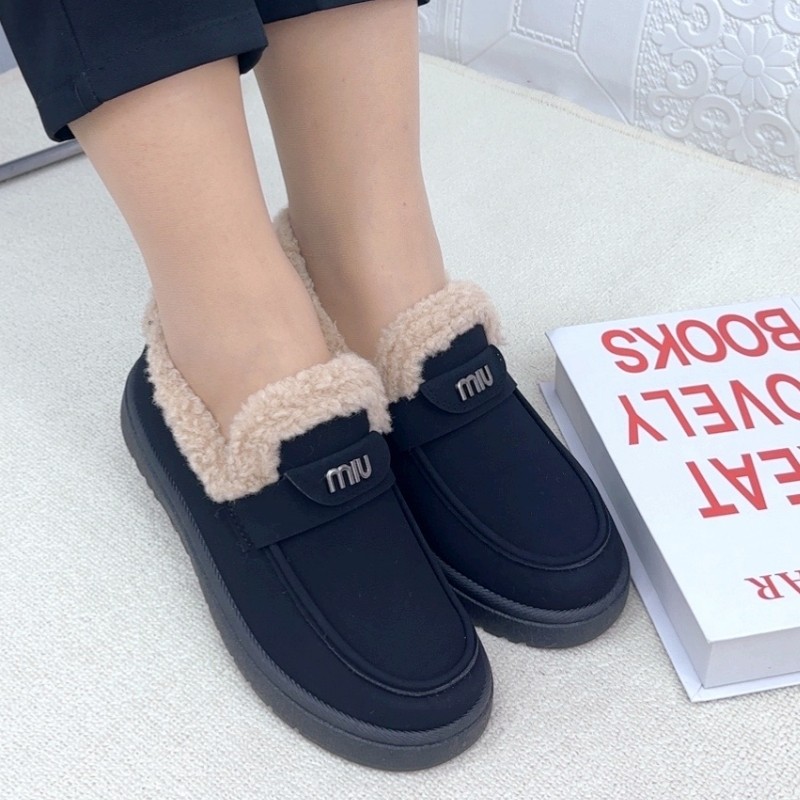 2024冬季新款及踝靴一脚蹬女棉鞋圆头厚底雪地棉加绒保暖妈妈鞋,淘宝优惠券,粉丝福利购,淘宝优惠卷